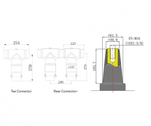 35kV 630A Deadbreak camiseta conector puntuación